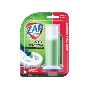 Gel Sanitário Adesivo Zap Clean - Refil - Citrus - 38g