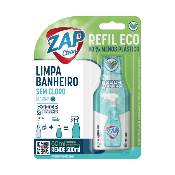 Refil Eco Limpa Banheiro Zap Clean Poder & Brilho - 60ml