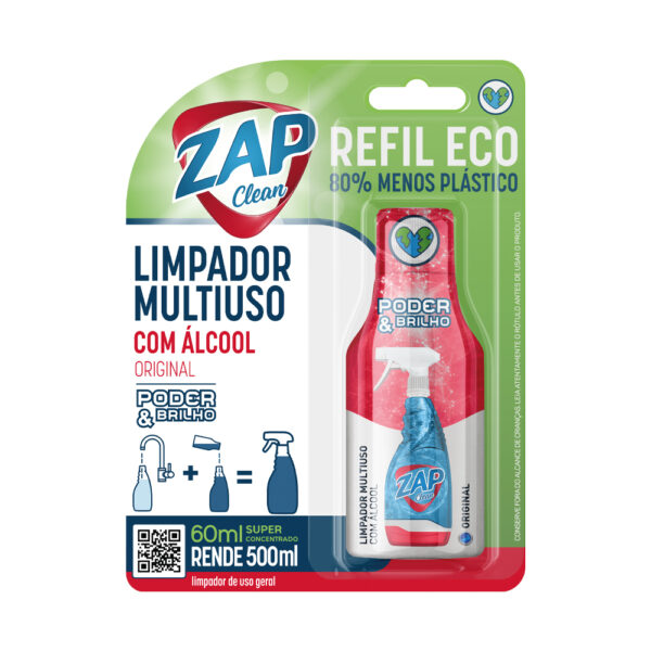 Refil Eco Multiuso Zap Clean Poder & Brilho - 60ml