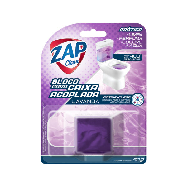 Bloco Para Caixa Acoplada Zap Clean – Lavanda – 1x50g