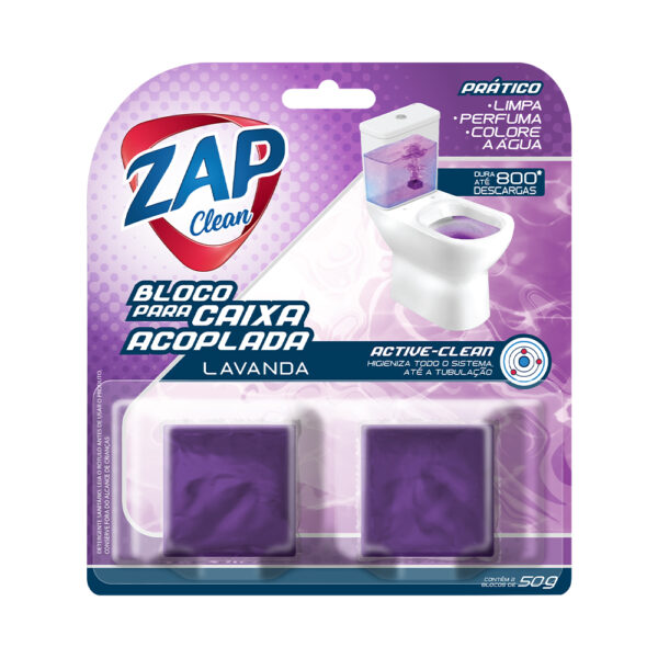 Bloco Para Caixa Acoplada Zap Clean – Lavanda – 2x50g