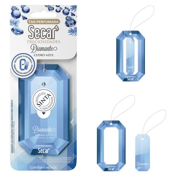 Tag Perfumada Destacável Secar Preciosidades – Diamante Cedro Azul